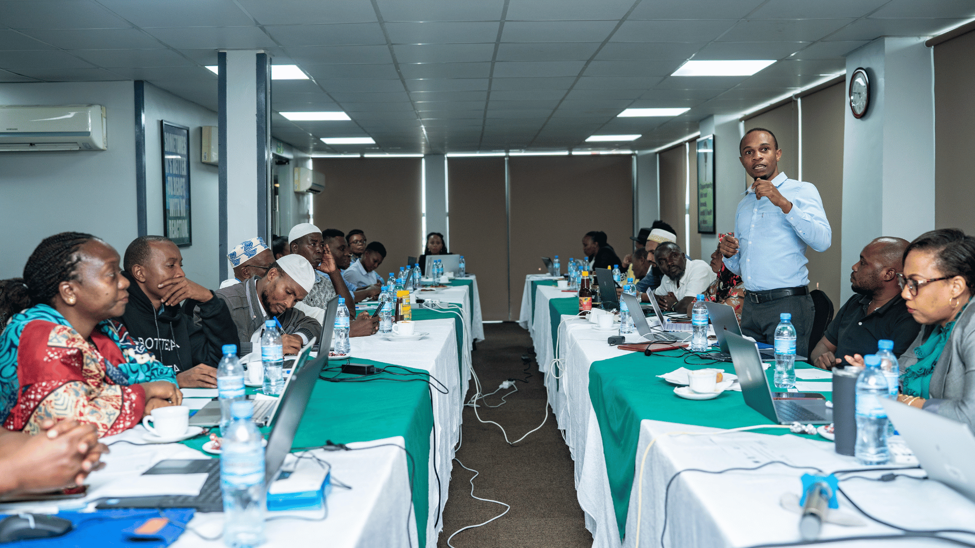 Mustapha Mosha leading a digital marketing training session in Tanzania