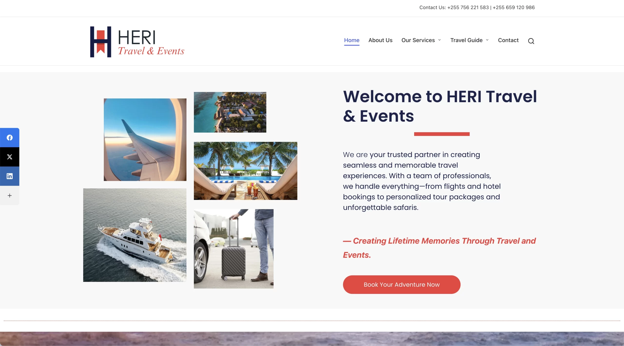 heri travel website